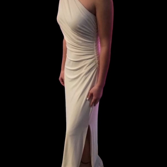 Ralph Lauren White One Shoulder Evening Gown Long Grecian Maxi Dress 12 Wedding - Picture 5 of 5